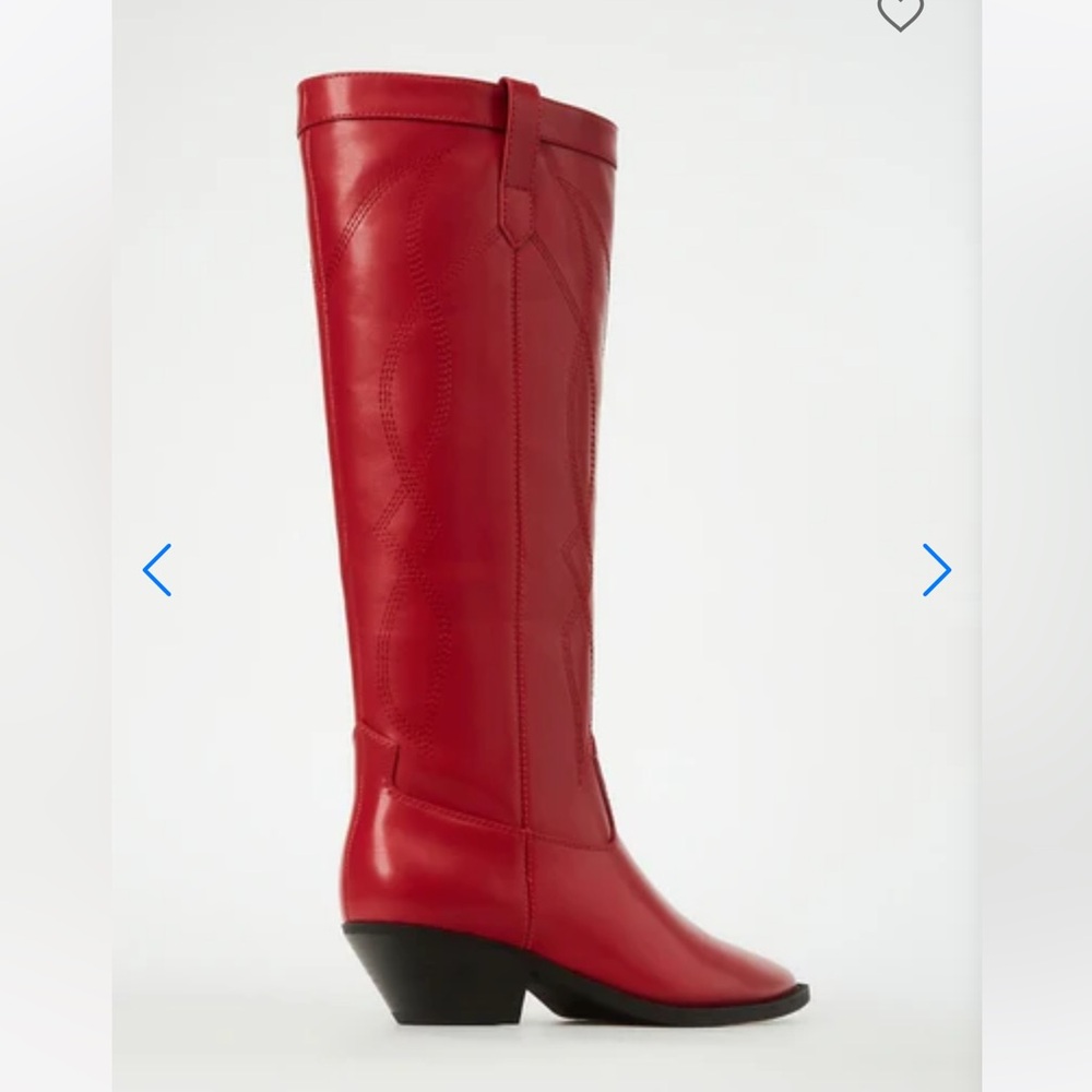 Red Flat western boots size 7.5 wide calf - Picture 6 of 7